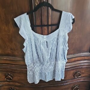 Market & Spruce Blue and White Striped Blouse